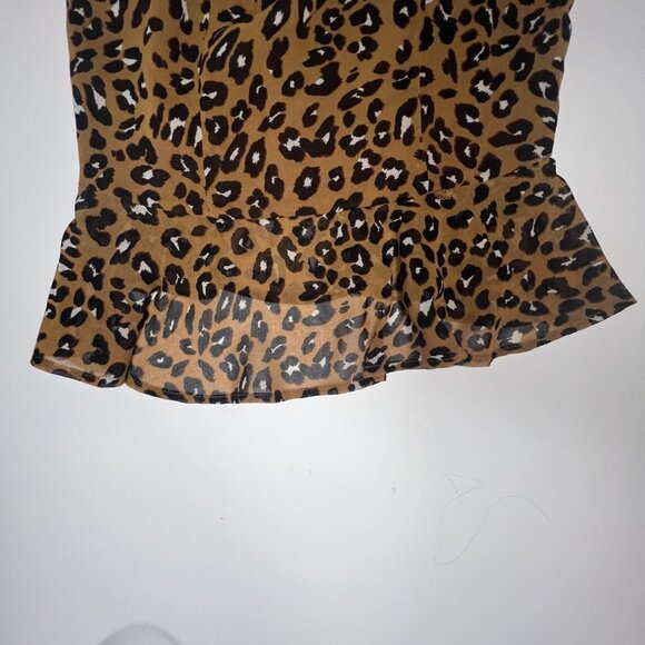 Ash & Violet Leopard Print Peplum Tank Top - XS - Picture 2 of 6